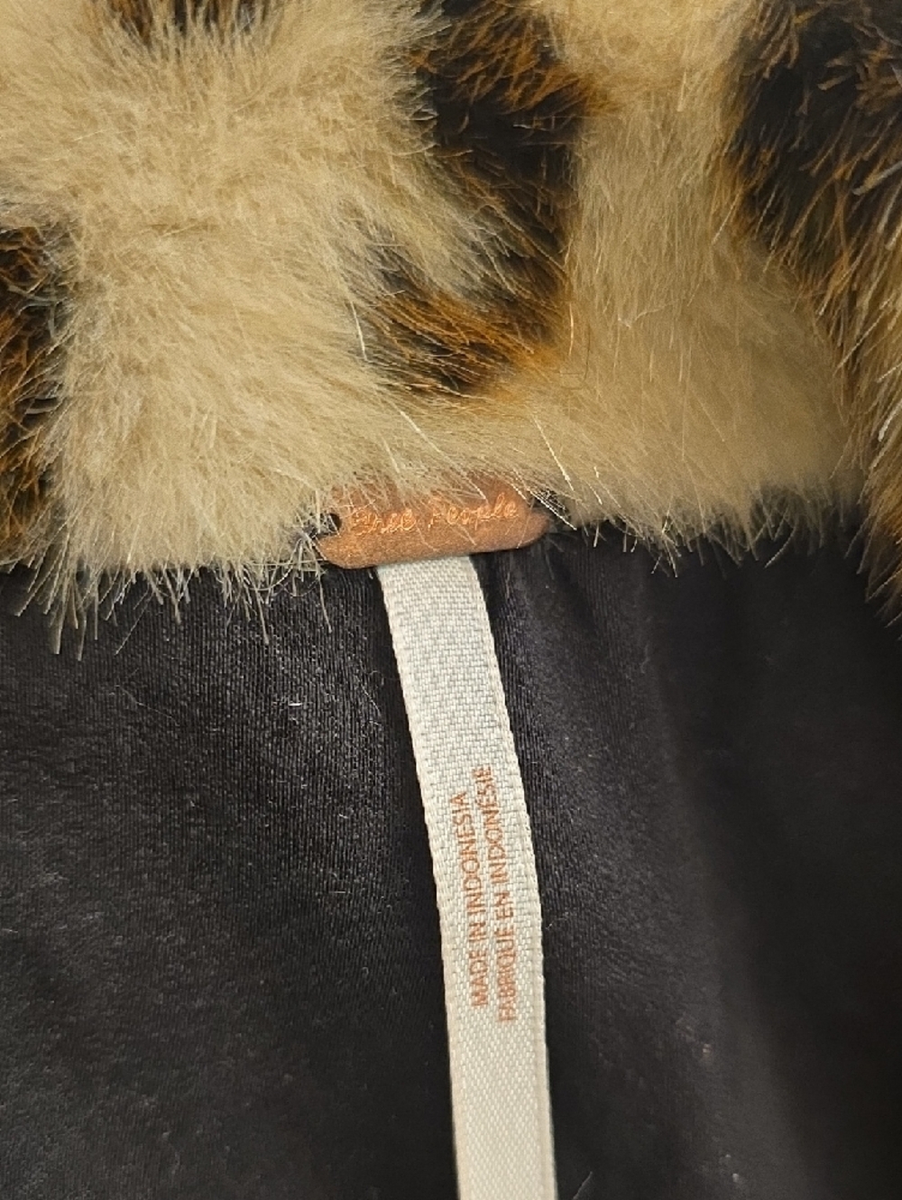 Free People Leopard Print Faux Fur Coat - Beige/Black - Picture 3 of 4